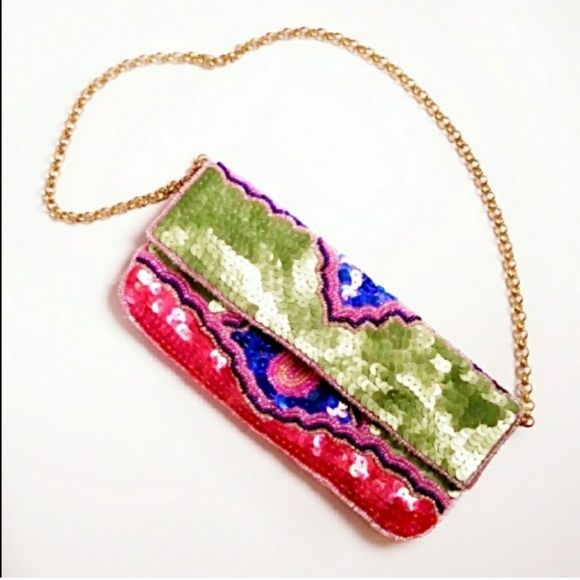 Twelve by Twelve Handbags - Twelve by Twelve sequined multicolored purse